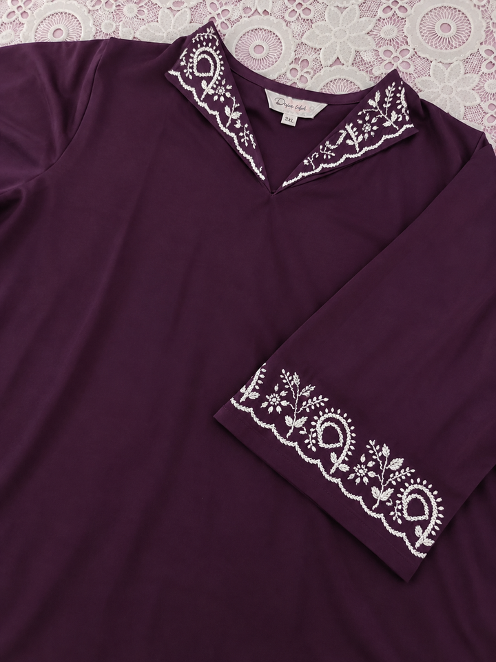 Wine Rayon Chikankari short kurta -Custom Made