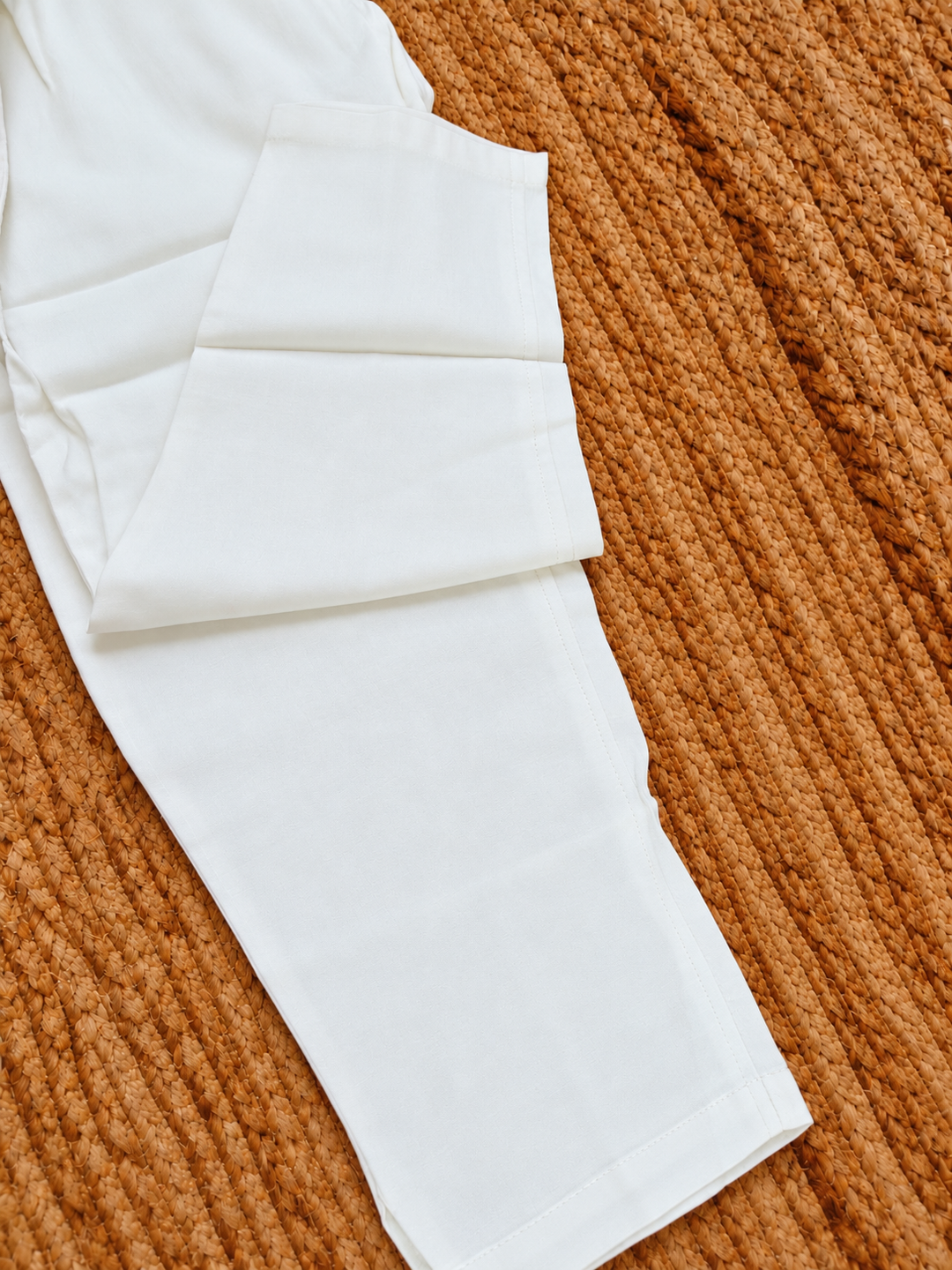 White glace cotton pant