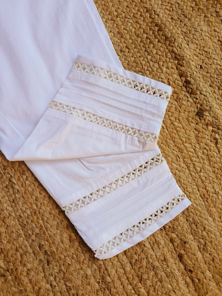 Desire Label White Stretchable Cotton Pant
