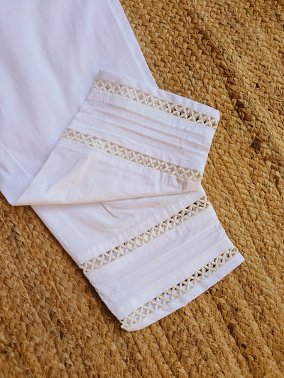 Desire Label White Stretchable Cotton Pant-Custom Made