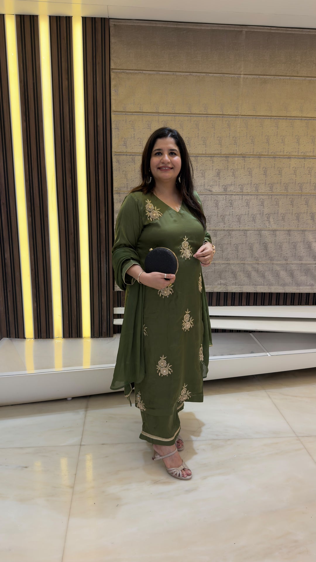 Green Hand Embroidered Suit Set -Custom Made
