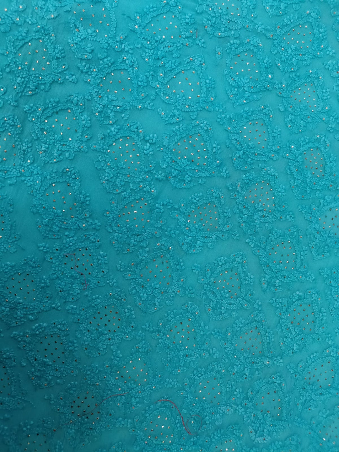 Aqua Blue Georgette Chikankari Kurta Duppata set