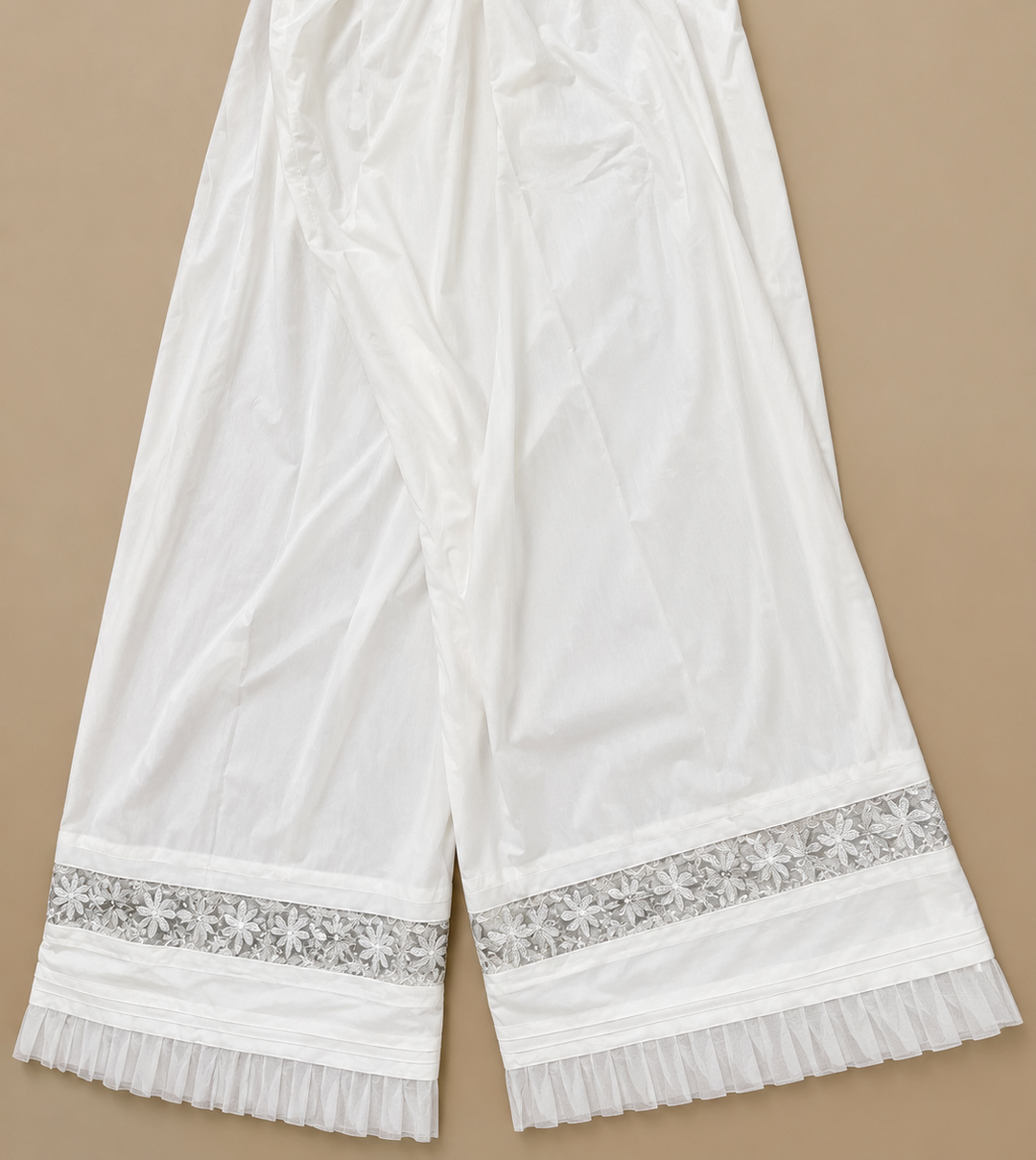White Stretchable Lace pant