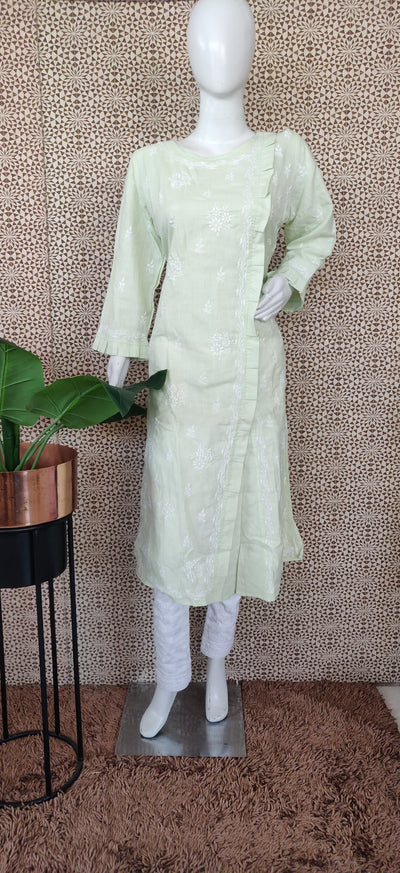 Light Green cotton chikankari kurta