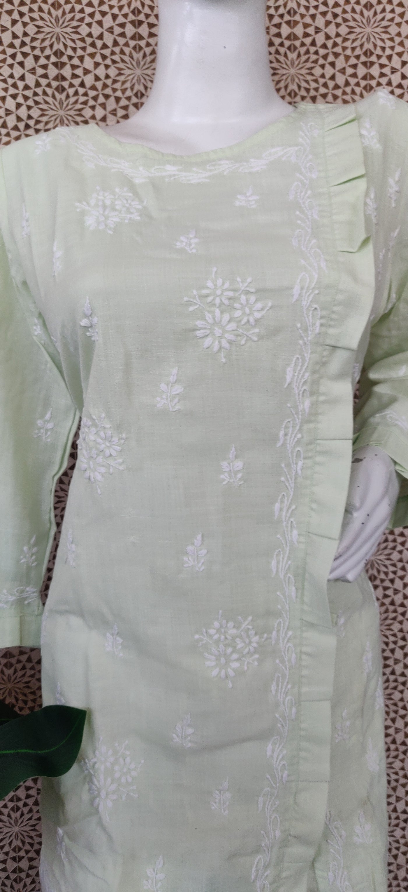 Light Green cotton chikankari kurta