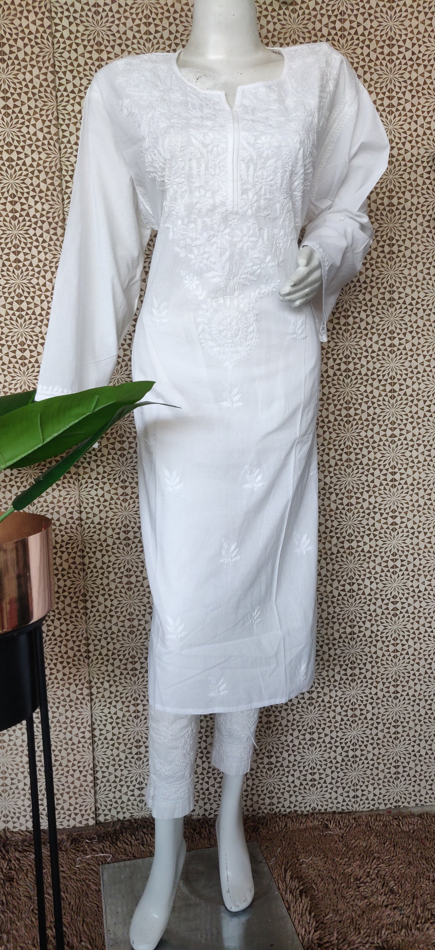 White pure cotton Chikankari Kurta