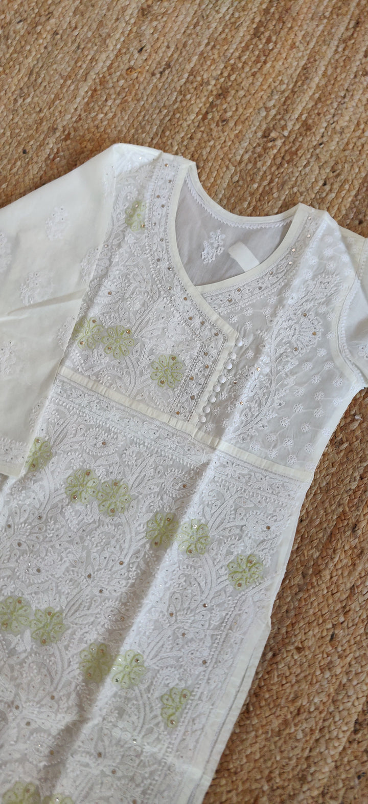 Mint Green Cotton Chikankari Kurta