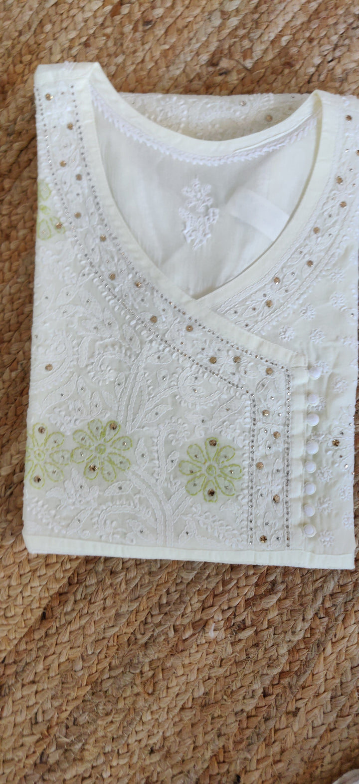 Mint Green Cotton Chikankari Kurta