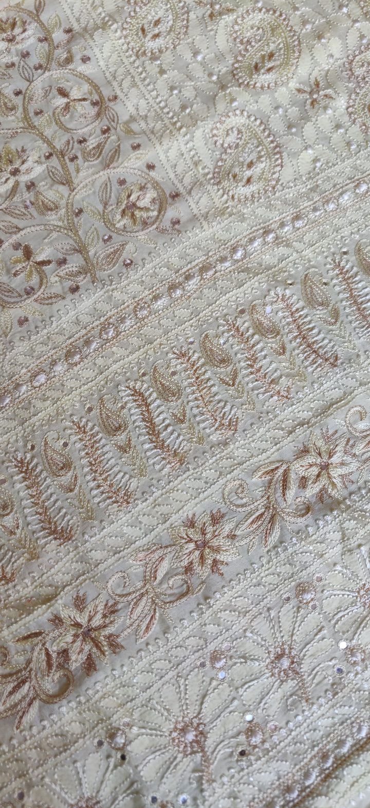 Lemon  Chanderi Chikankari  Kurta dupatta Fabric