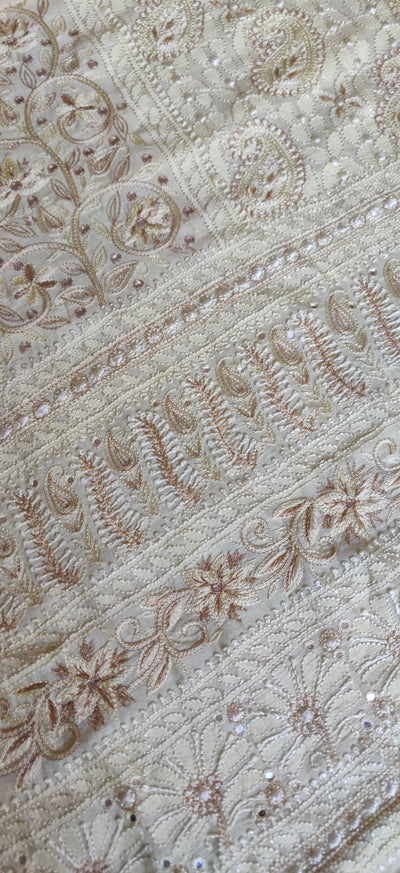 Lemon  Chanderi Chikankari  Kurta dupatta Fabric