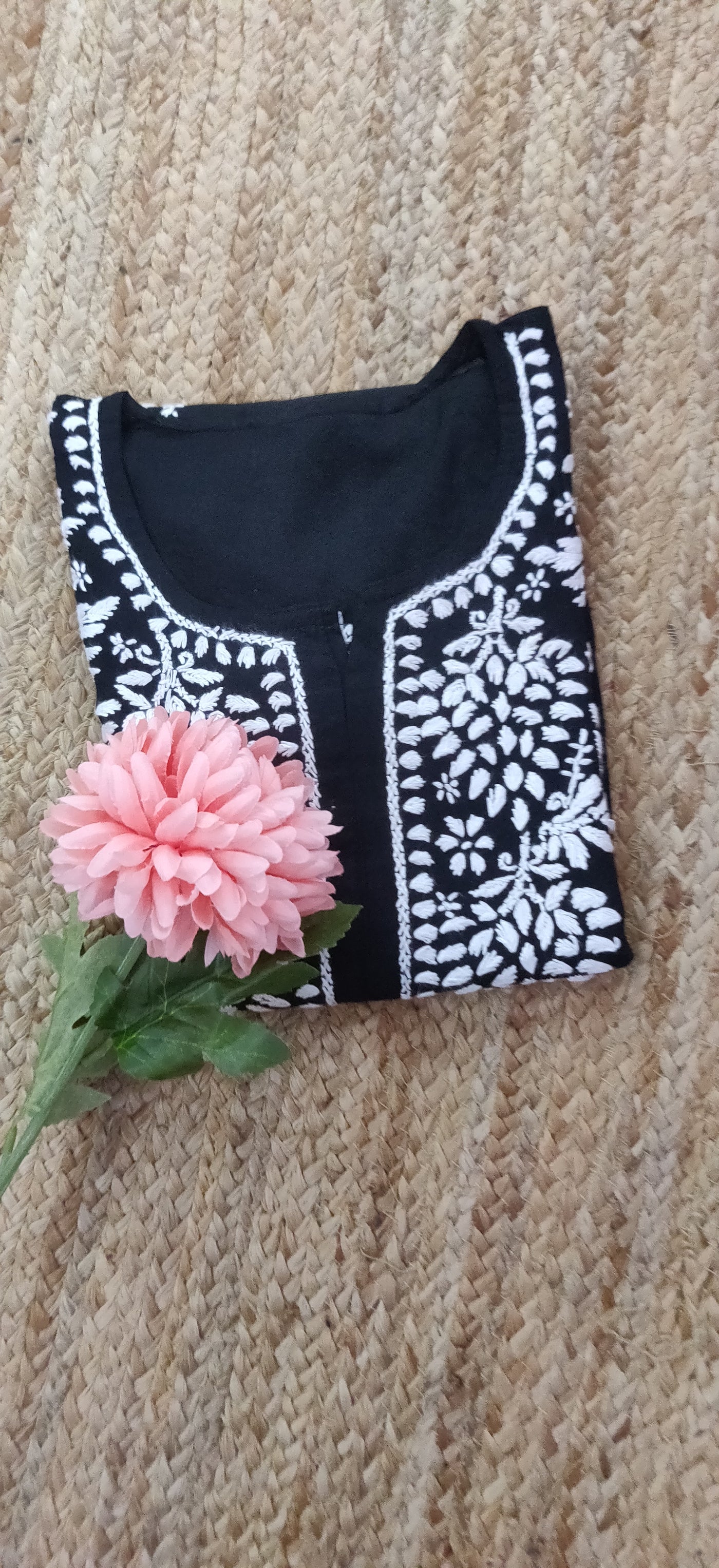 Black Modal Chikankari Kurta